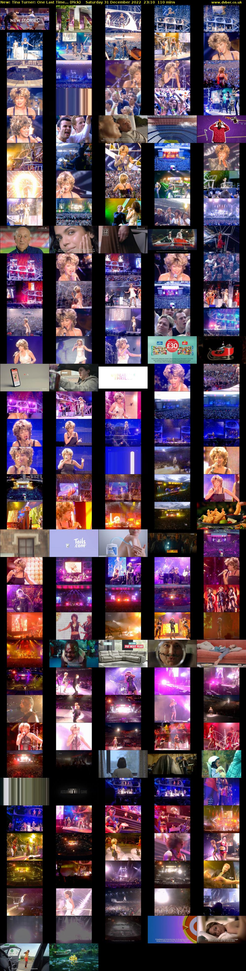 Tina Turner: One Last Time... (Pick) Saturday 31 December 2022 23:10 - 01:00