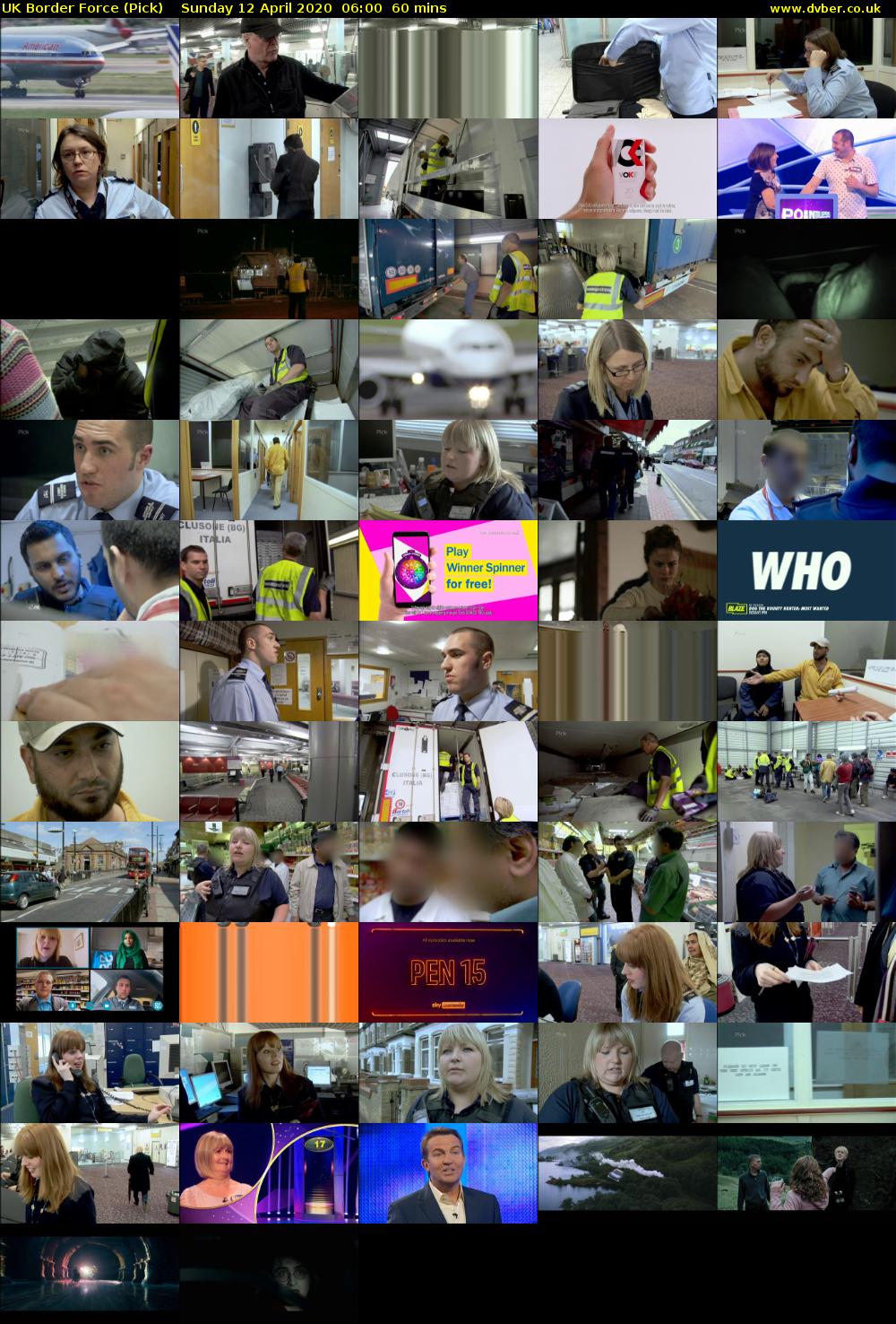UK Border Force (Pick) Sunday 12 April 2020 06:00 - 07:00