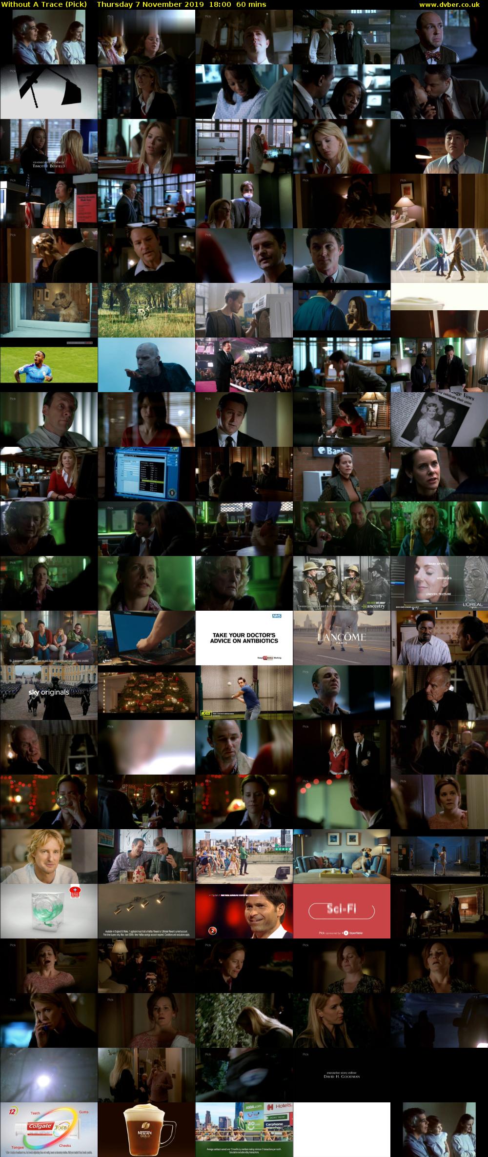 Without A Trace (Pick) Thursday 7 November 2019 18:00 - 19:00