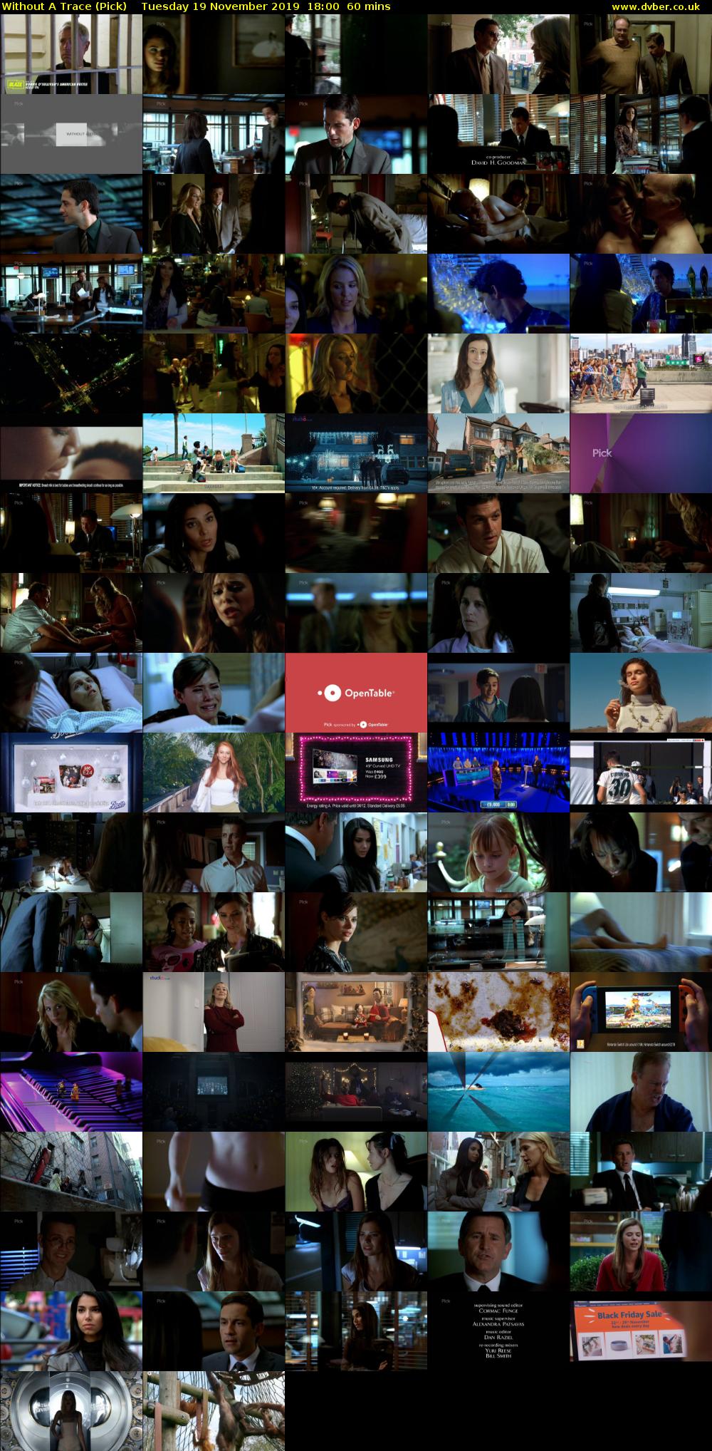 Without A Trace (Pick) Tuesday 19 November 2019 18:00 - 19:00