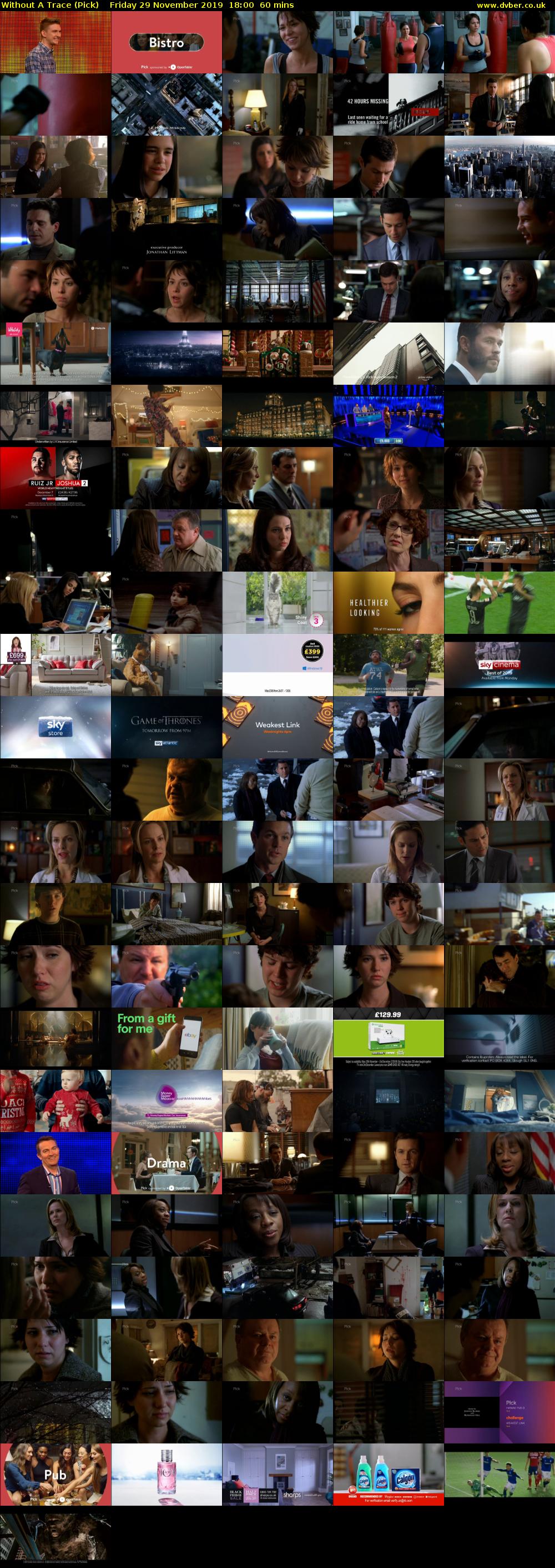 Without A Trace (Pick) Friday 29 November 2019 18:00 - 19:00