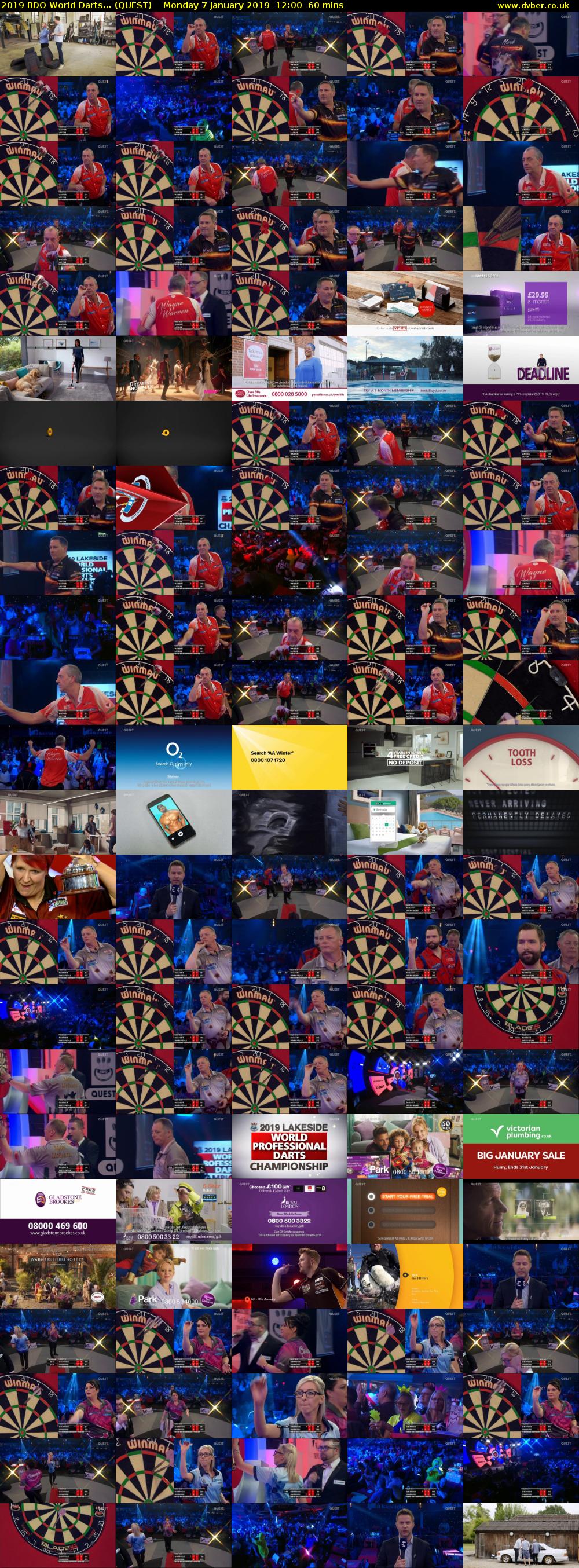 2019 BDO World Darts... (QUEST) Monday 7 January 2019 12:00 - 13:00
