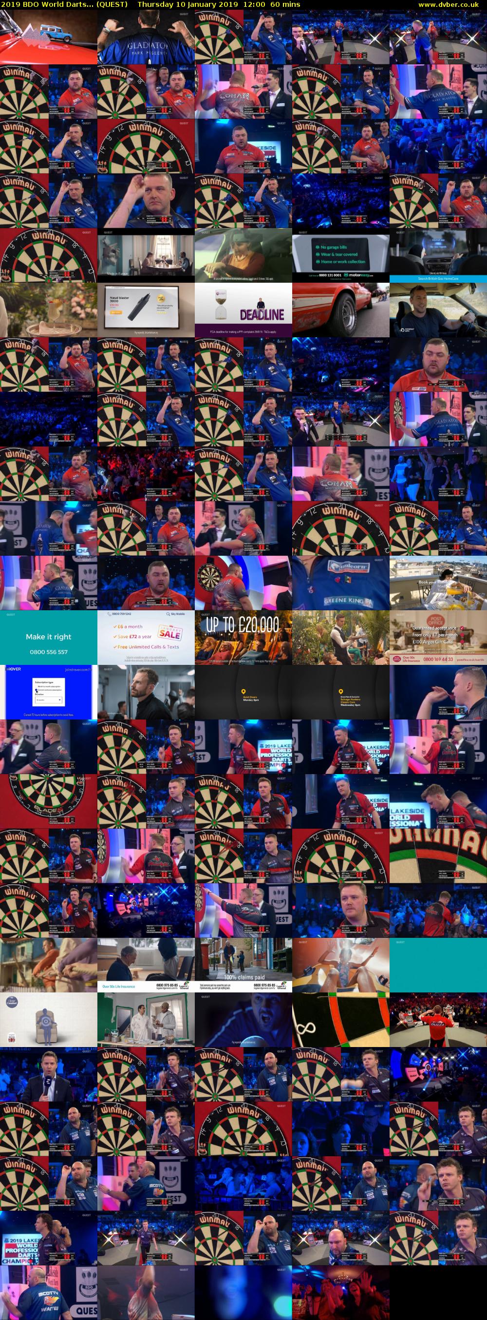 2019 BDO World Darts... (QUEST) Thursday 10 January 2019 12:00 - 13:00