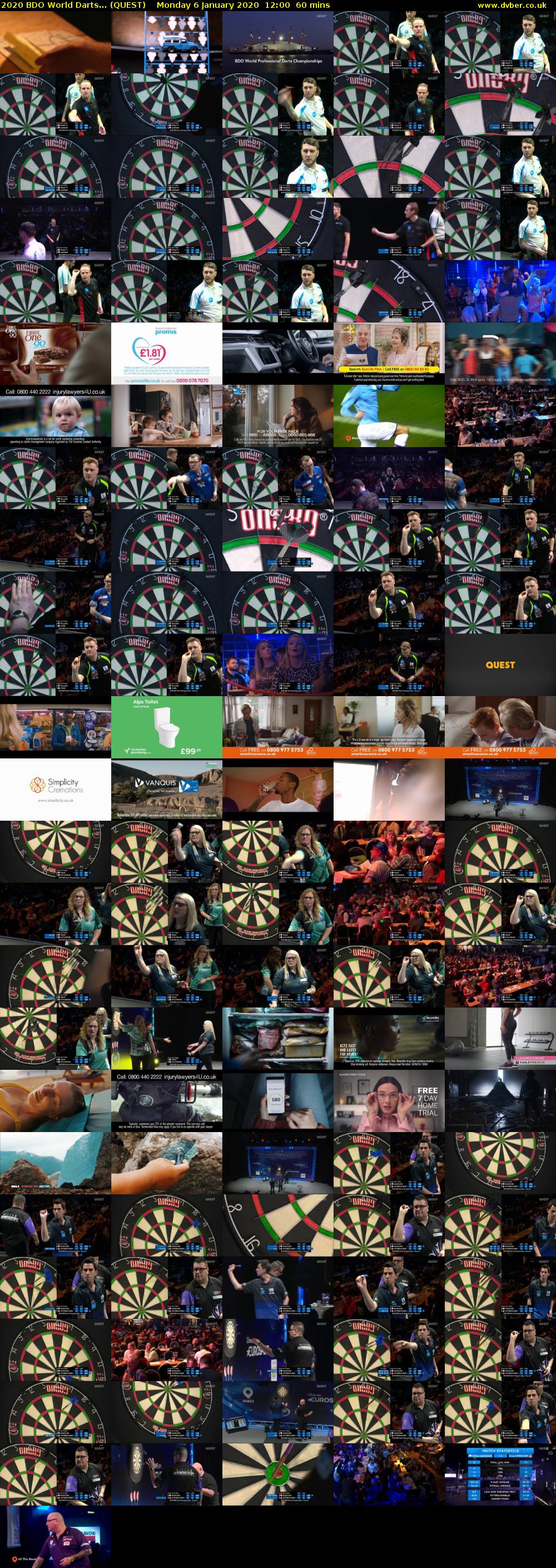 2020 BDO World Darts... (QUEST) Monday 6 January 2020 12:00 - 13:00