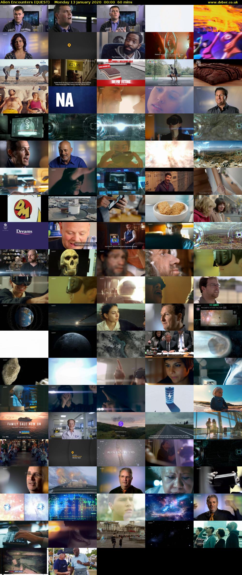 Alien Encounters (QUEST) Monday 13 January 2020 00:00 - 01:00