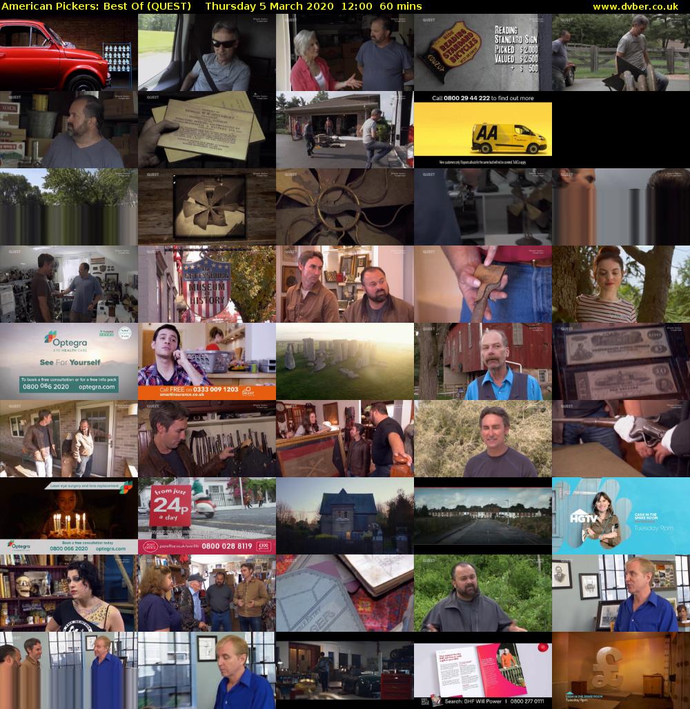 American Pickers: Best Of (QUEST) Thursday 5 March 2020 12:00 - 13:00