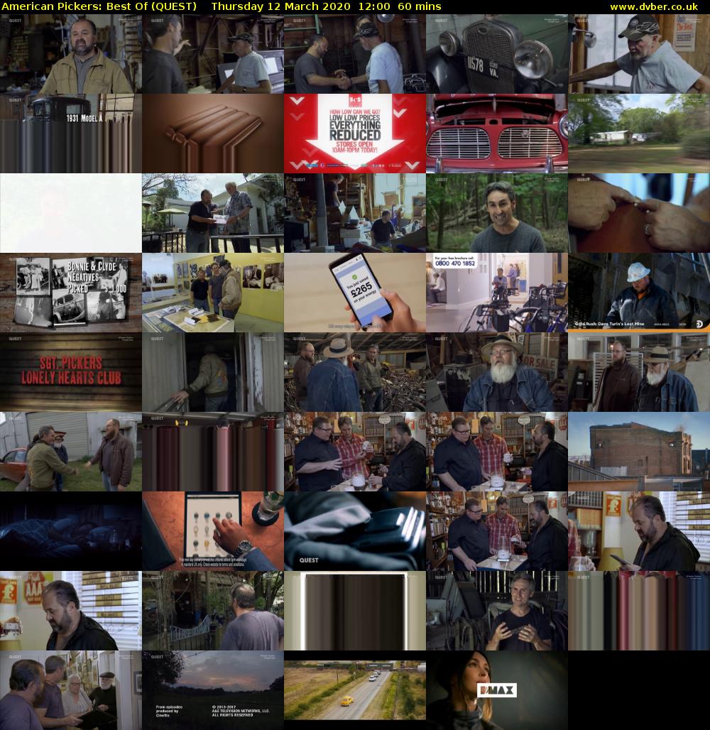 American Pickers: Best Of (QUEST) Thursday 12 March 2020 12:00 - 13:00