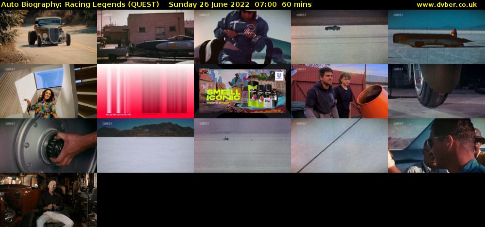 Auto Biography: Racing Legends (QUEST) Sunday 26 June 2022 07:00 - 08:00