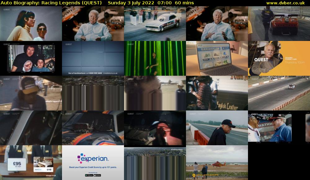 Auto Biography: Racing Legends (QUEST) Sunday 3 July 2022 07:00 - 08:00