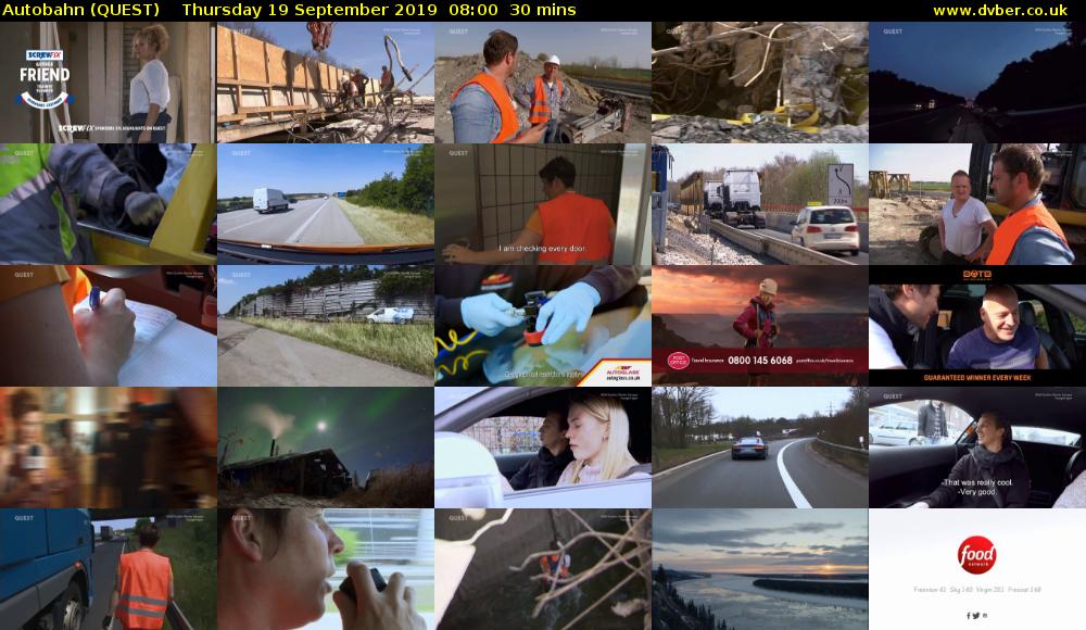 Autobahn (QUEST) Thursday 19 September 2019 08:00 - 08:30