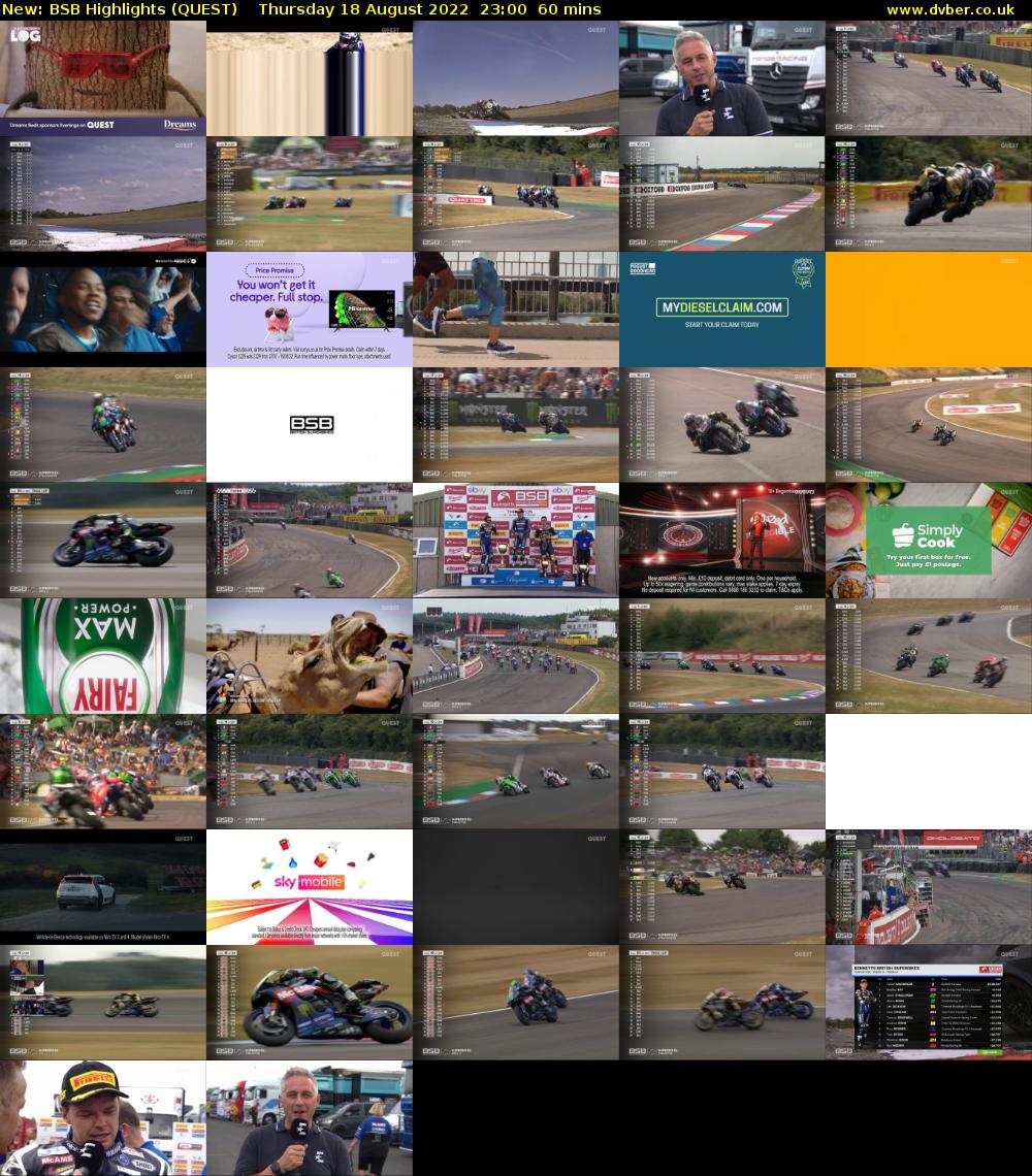 BSB Highlights (QUEST) Thursday 18 August 2022 23:00 - 00:00