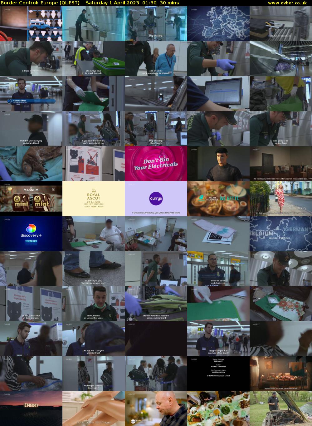 Border Control: Europe (QUEST) Saturday 1 April 2023 01:30 - 02:00
