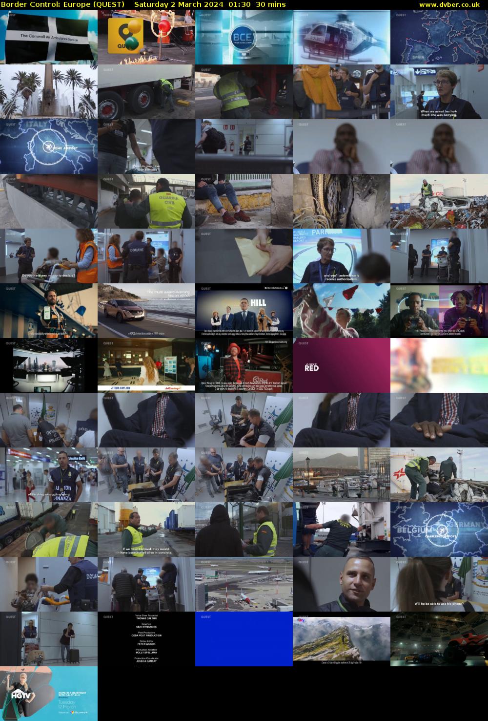 Border Control: Europe (QUEST) Saturday 2 March 2024 01:30 - 02:00