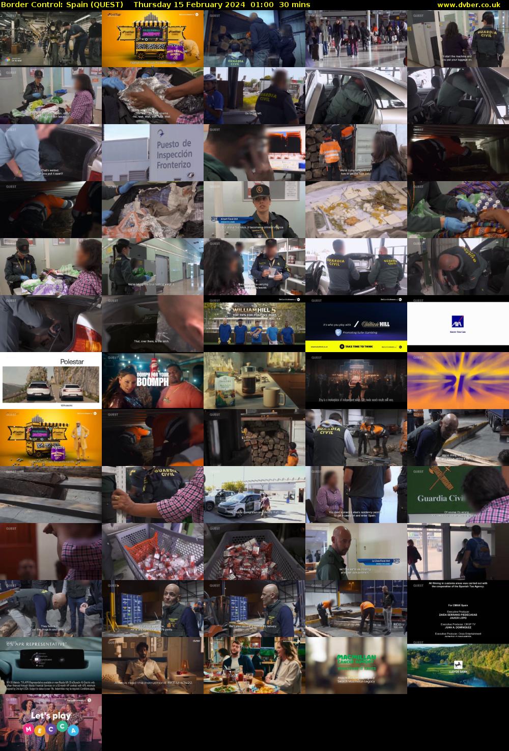 Border Control: Spain (QUEST) Thursday 15 February 2024 01:00 - 01:30