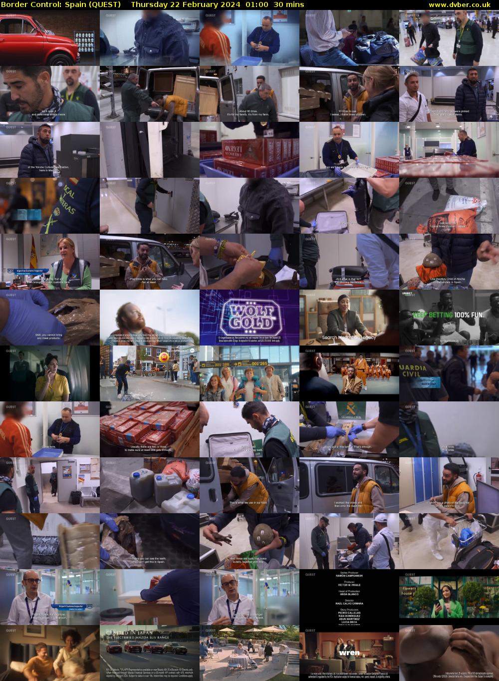 Border Control: Spain (QUEST) Thursday 22 February 2024 01:00 - 01:30