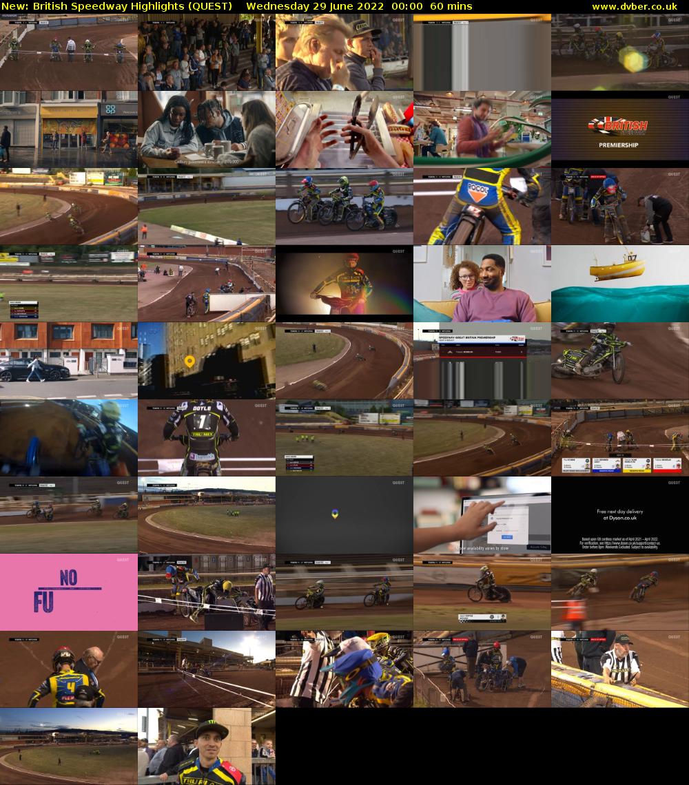 British Speedway Highlights (QUEST) Wednesday 29 June 2022 00:00 - 01:00