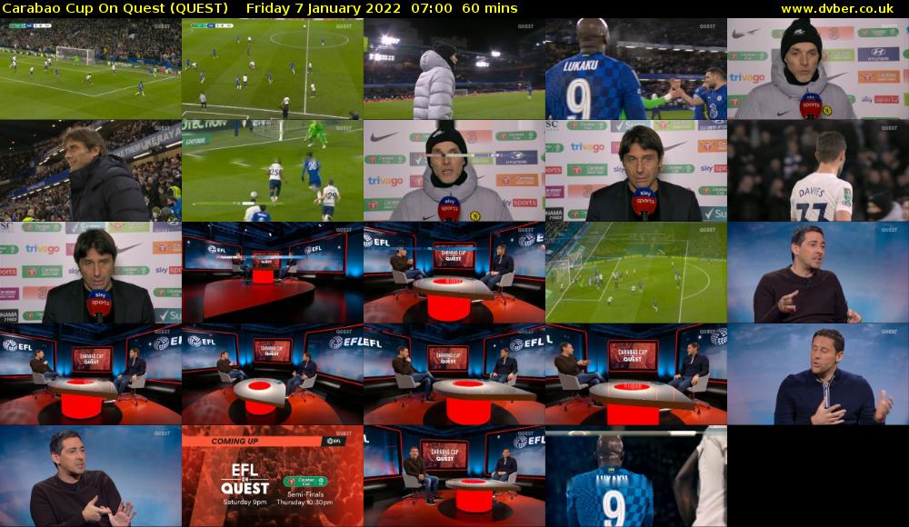 Carabao Cup On Quest (QUEST) Friday 7 January 2022 07:00 - 08:00