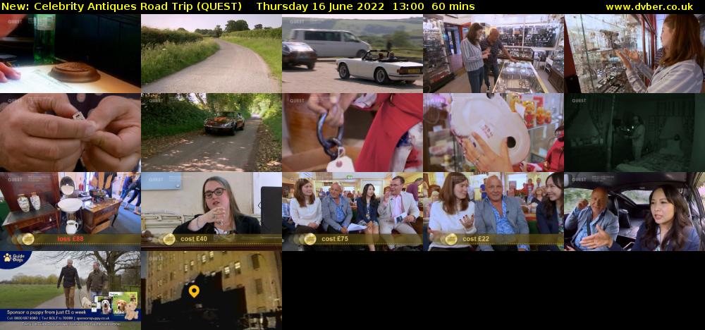 Celebrity Antiques Road Trip (QUEST) Thursday 16 June 2022 13:00 - 14:00