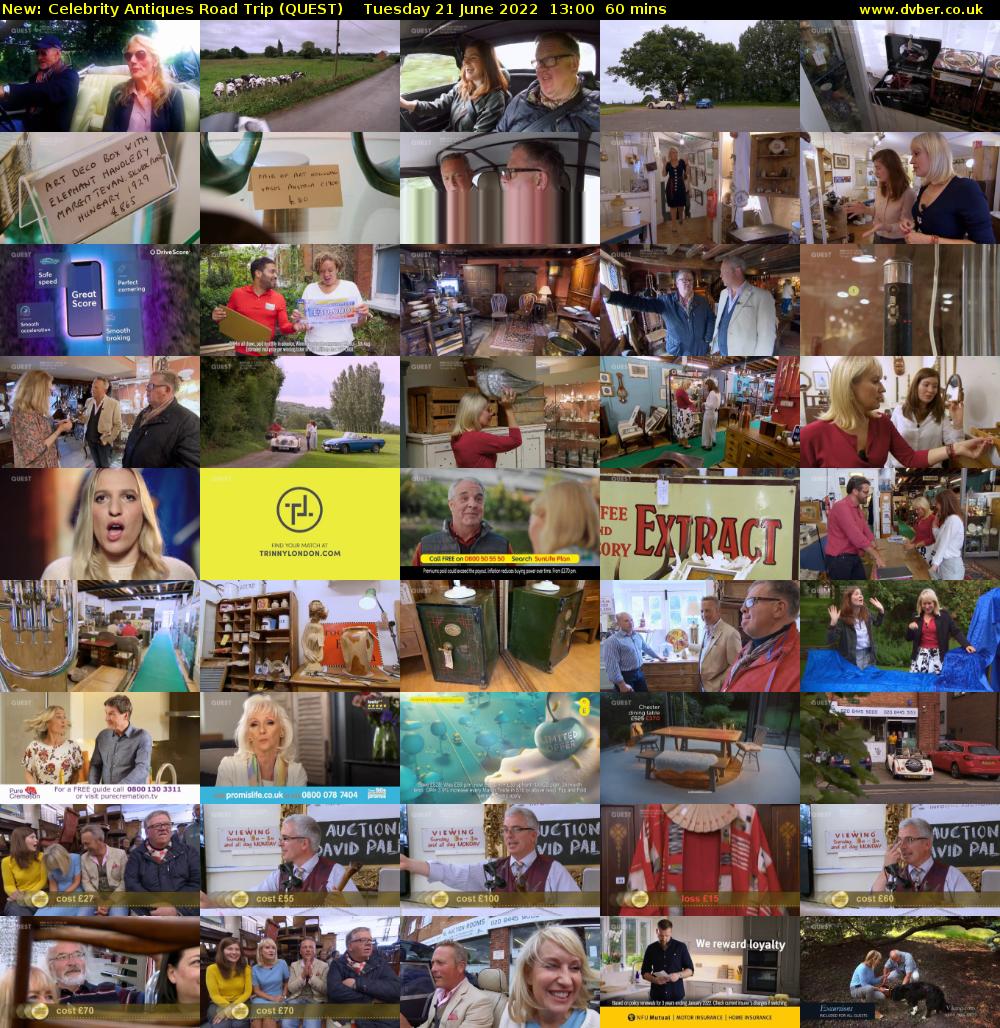 Celebrity Antiques Road Trip (QUEST) Tuesday 21 June 2022 13:00 - 14:00