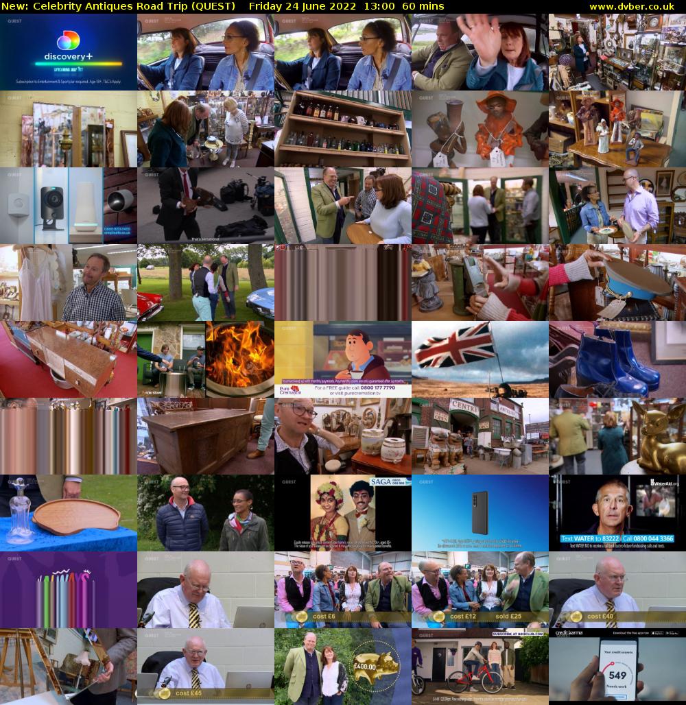 Celebrity Antiques Road Trip (QUEST) Friday 24 June 2022 13:00 - 14:00