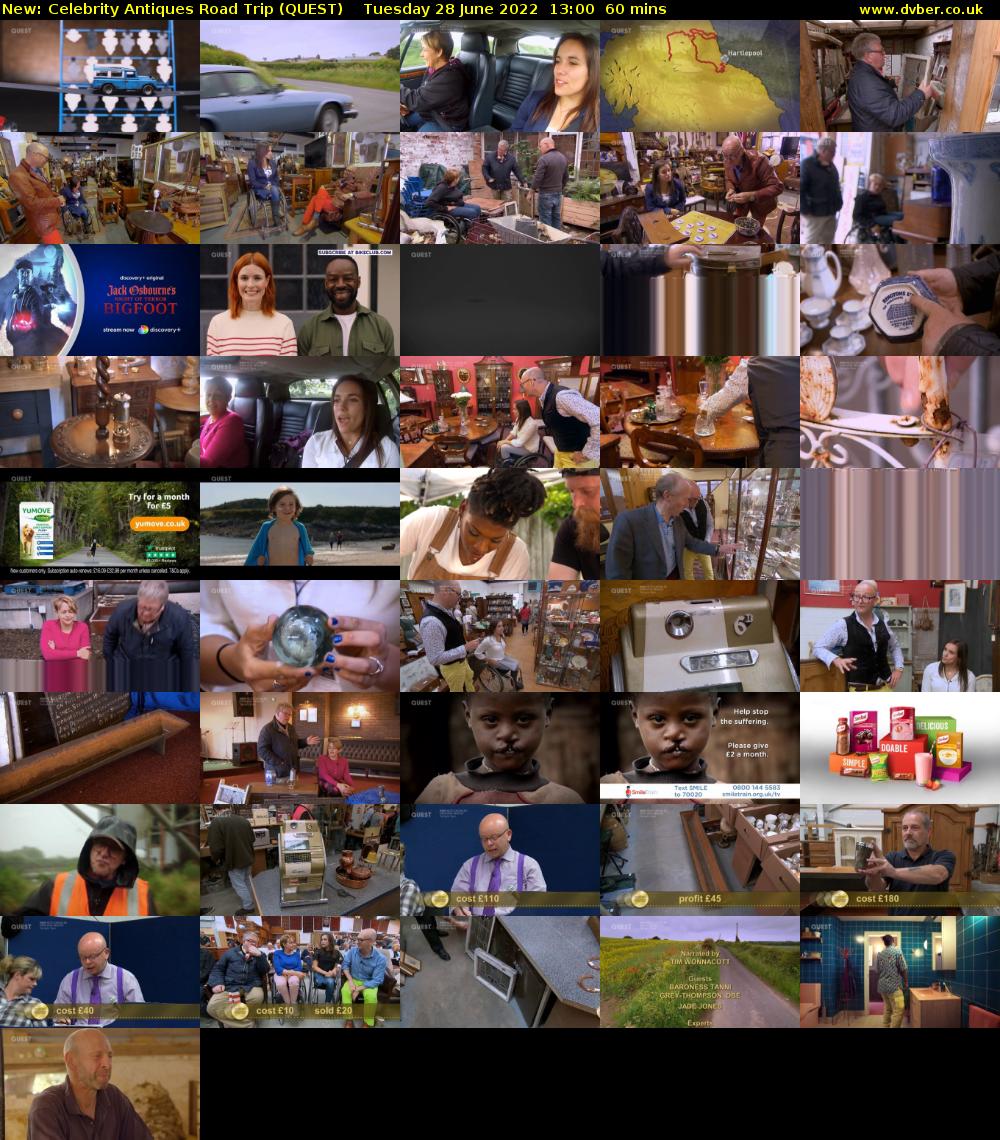 Celebrity Antiques Road Trip (QUEST) Tuesday 28 June 2022 13:00 - 14:00