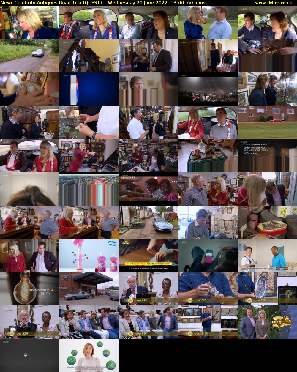 Celebrity Antiques Road Trip (QUEST) Wednesday 29 June 2022 13:00 - 14:00