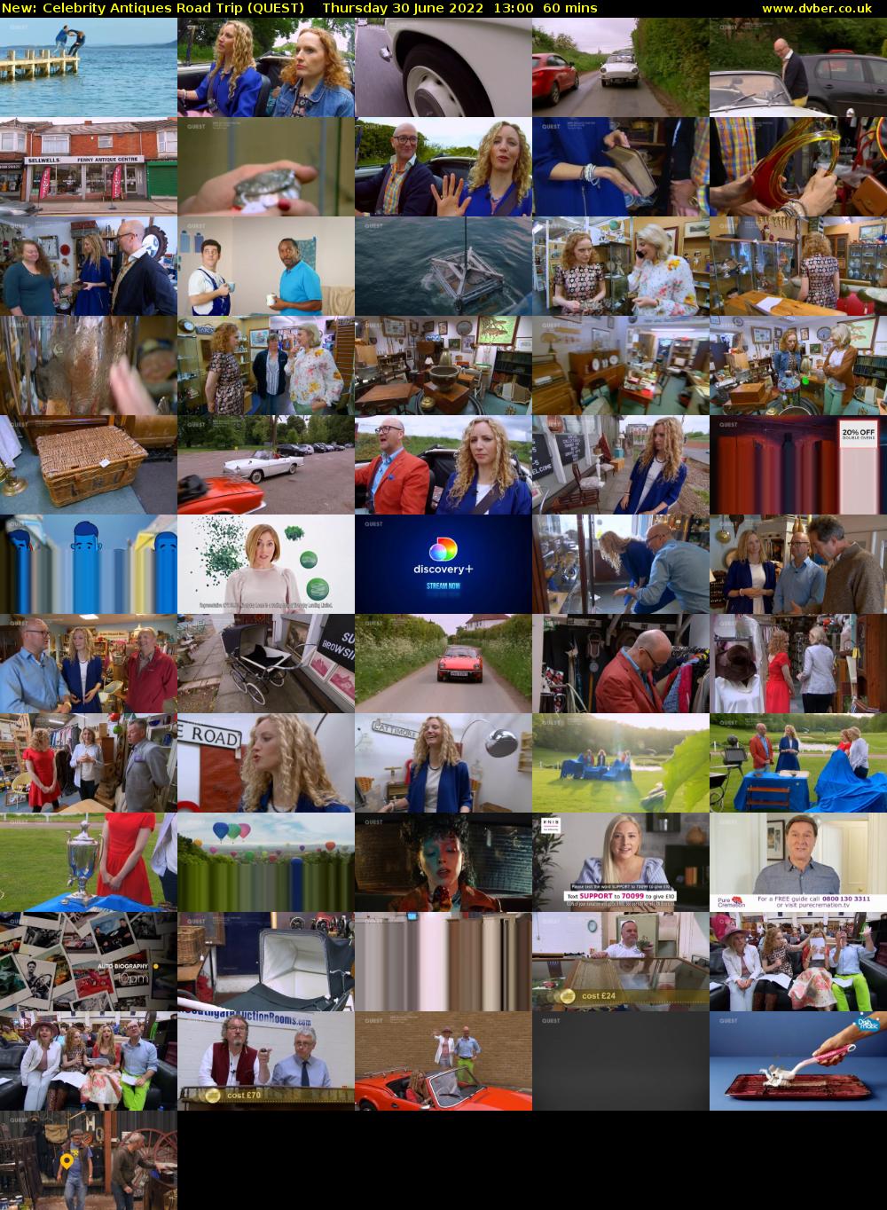 Celebrity Antiques Road Trip (QUEST) Thursday 30 June 2022 13:00 - 14:00