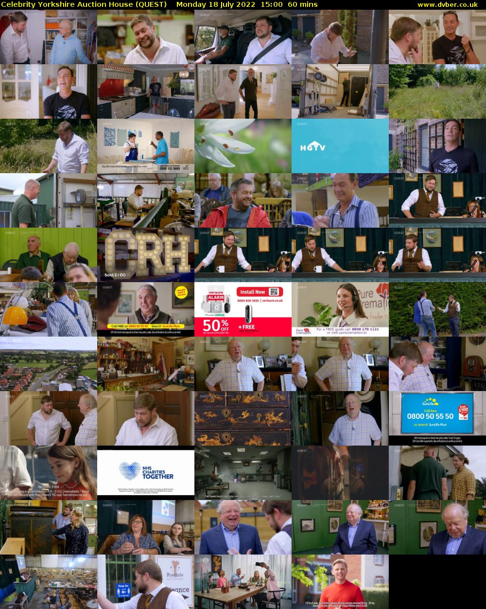 Celebrity Yorkshire Auction House (QUEST) Monday 18 July 2022 15:00 - 16:00