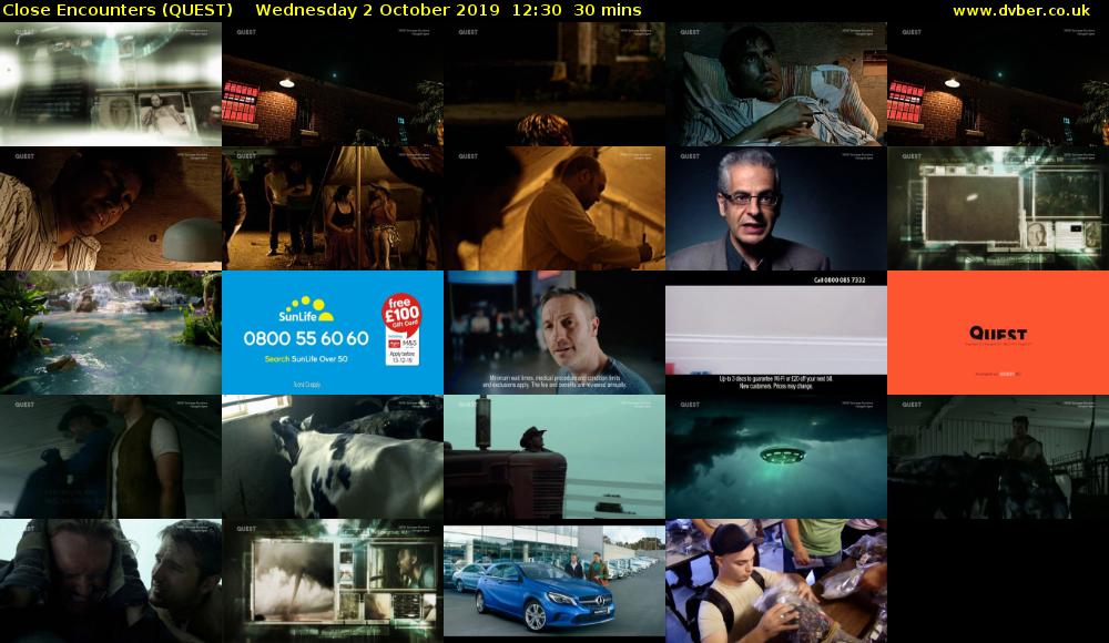 Close Encounters (QUEST) Wednesday 2 October 2019 12:30 - 13:00