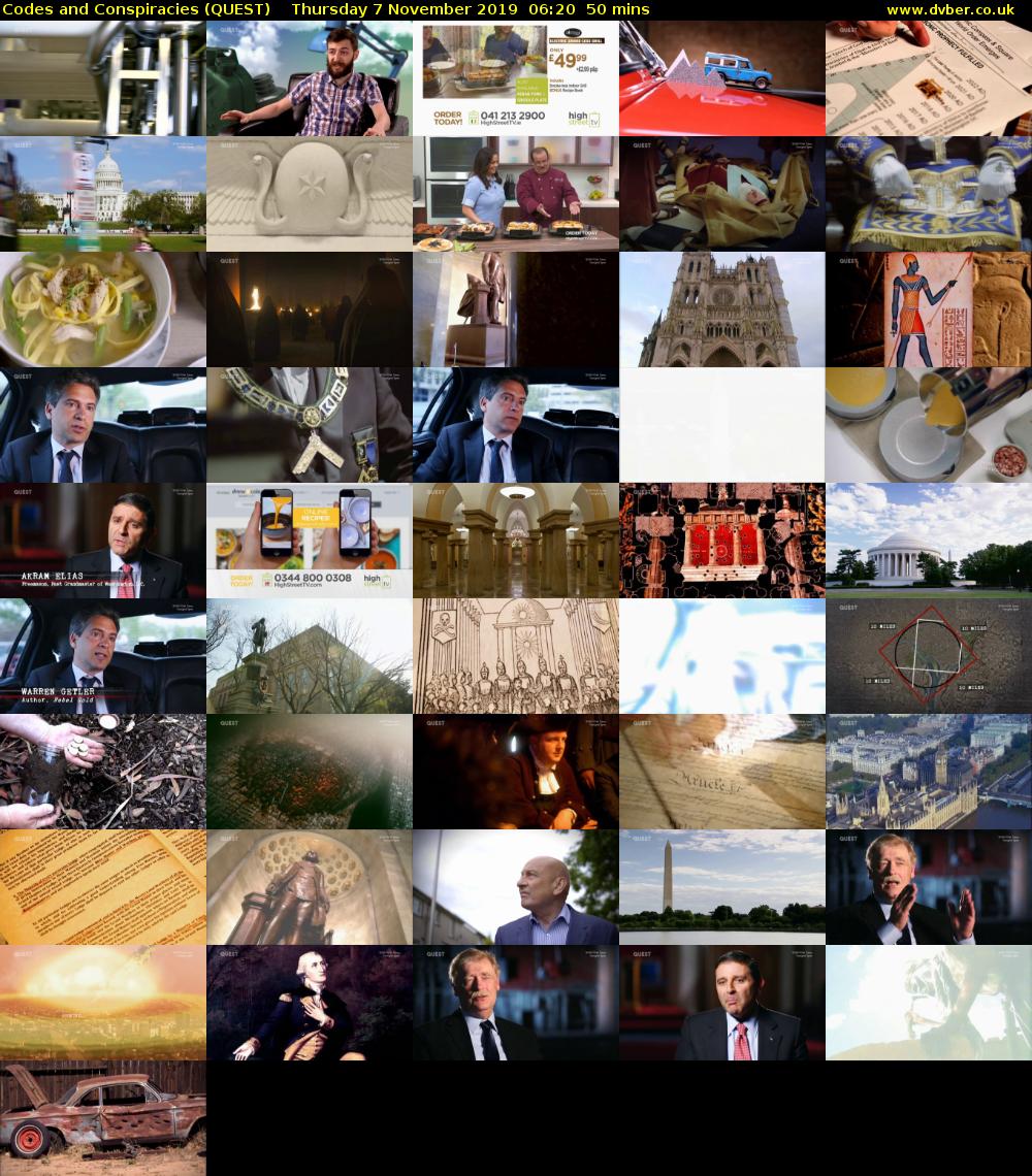 Codes and Conspiracies (QUEST) Thursday 7 November 2019 06:20 - 07:10