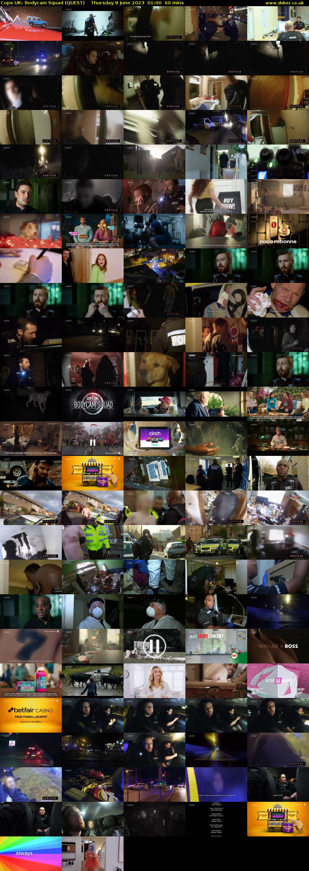 Cops UK: Bodycam Squad (QUEST) Thursday 8 June 2023 01:00 - 02:00
