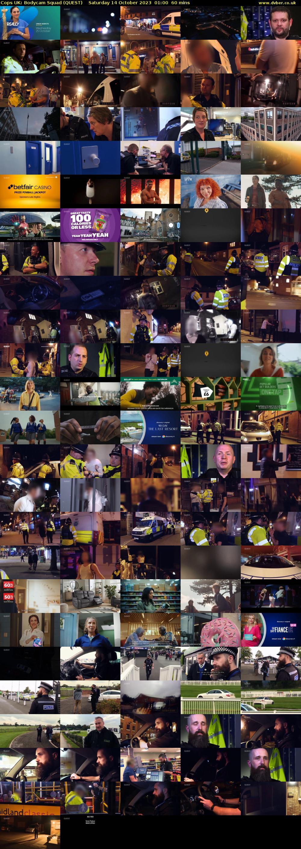 Cops UK: Bodycam Squad (QUEST) Saturday 14 October 2023 01:00 - 02:00