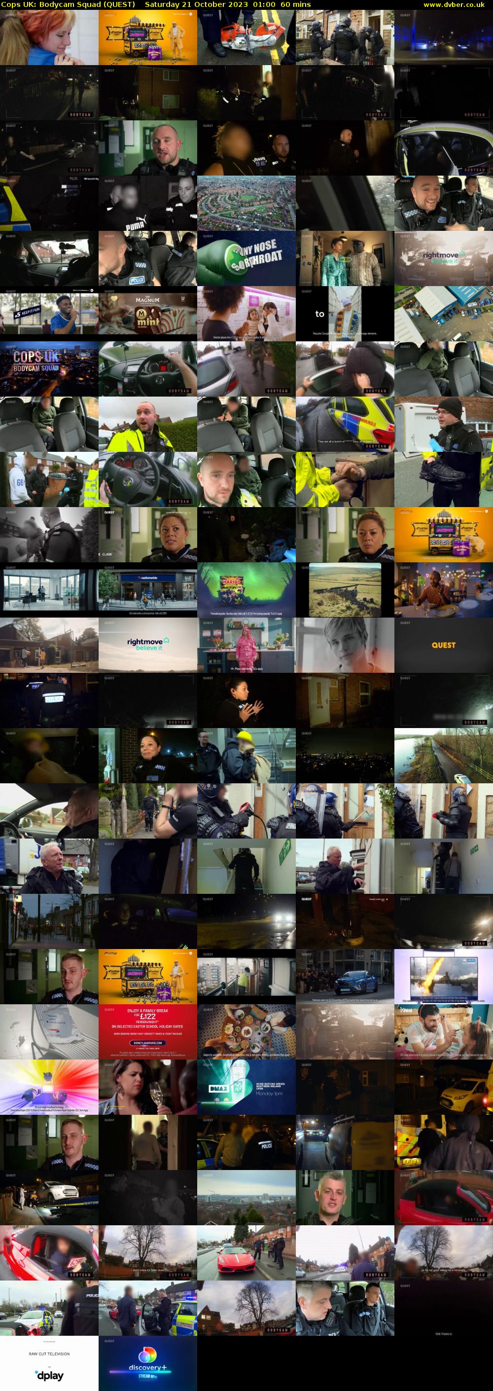 Cops UK: Bodycam Squad (QUEST) Saturday 21 October 2023 01:00 - 02:00