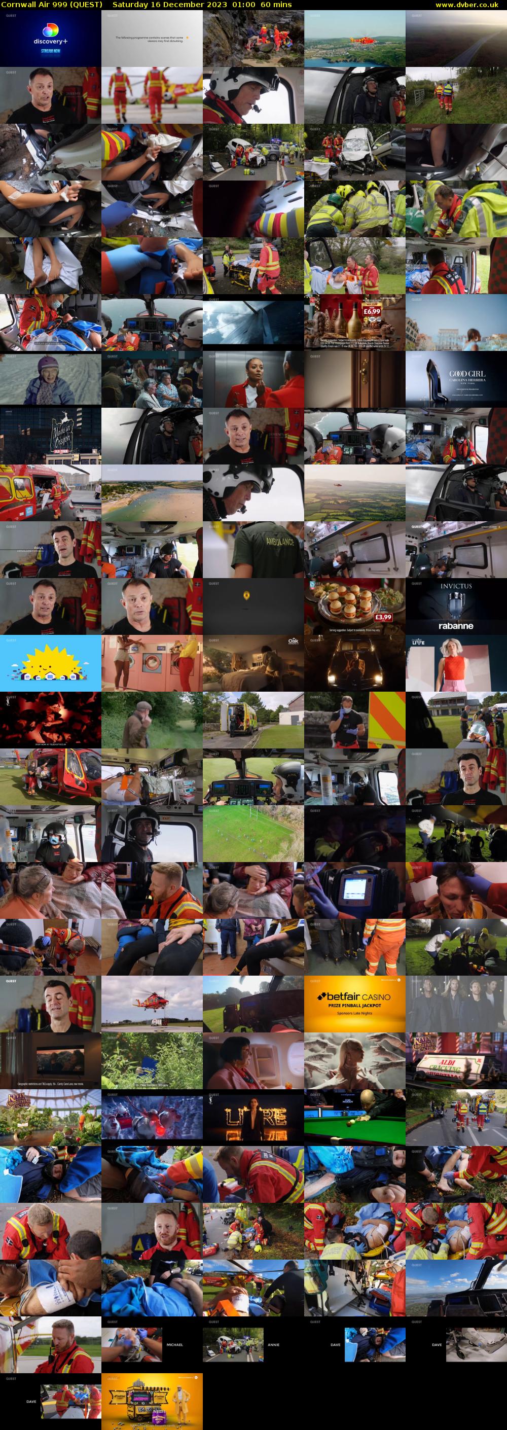 Cornwall Air 999 (QUEST) Saturday 16 December 2023 01:00 - 02:00
