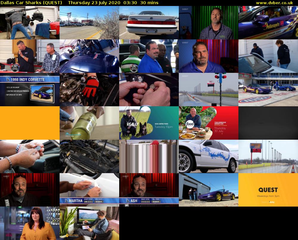 Dallas Car Sharks (QUEST) Thursday 23 July 2020 03:30 - 04:00