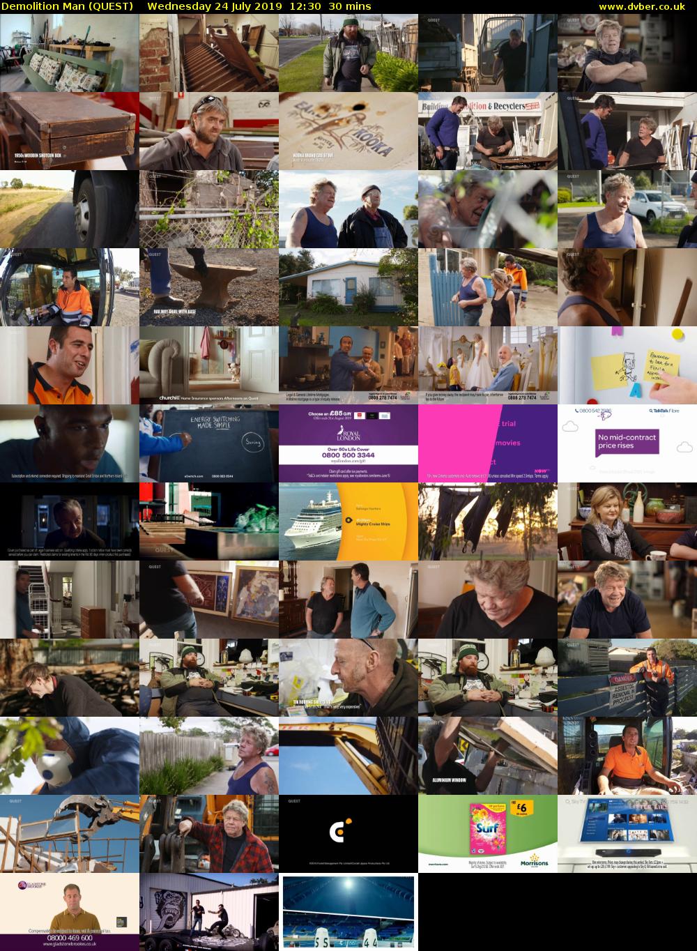 Demolition Man (QUEST) Wednesday 24 July 2019 12:30 - 13:00
