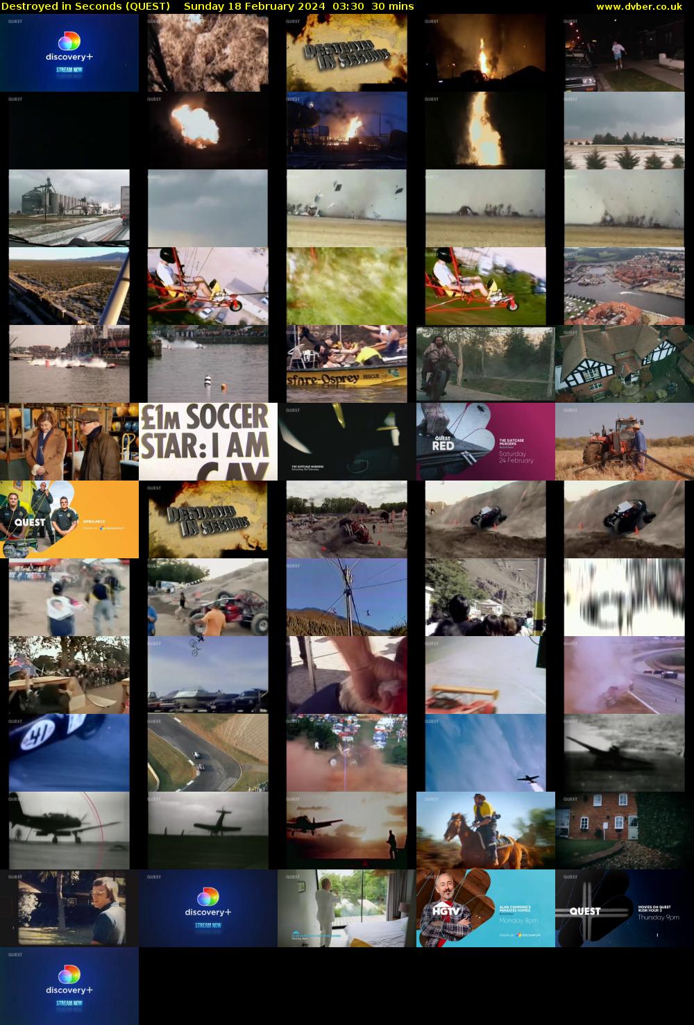 Destroyed in Seconds (QUEST) Sunday 18 February 2024 03:30 - 04:00