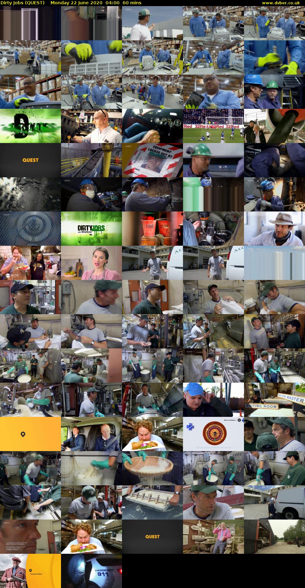 Dirty Jobs (QUEST) Monday 22 June 2020 04:00 - 05:00