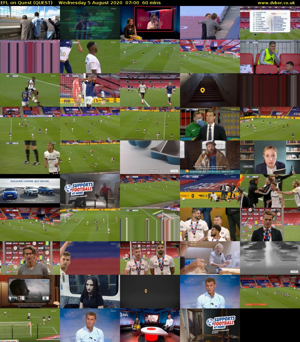 EFL on Quest (QUEST) Wednesday 5 August 2020 07:00 - 08:00