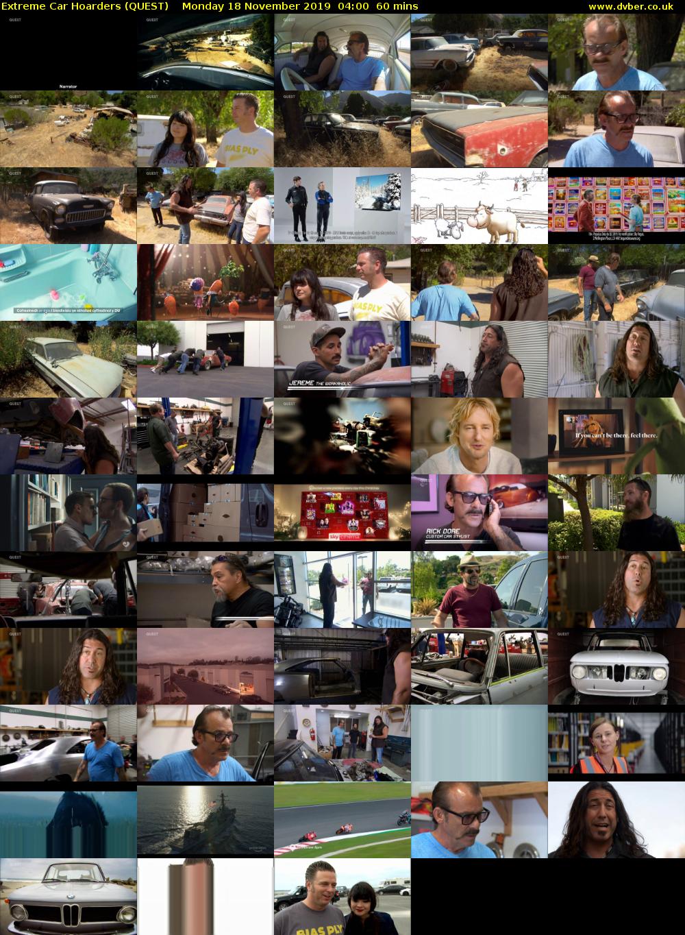 Extreme Car Hoarders (QUEST) Monday 18 November 2019 04:00 - 05:00
