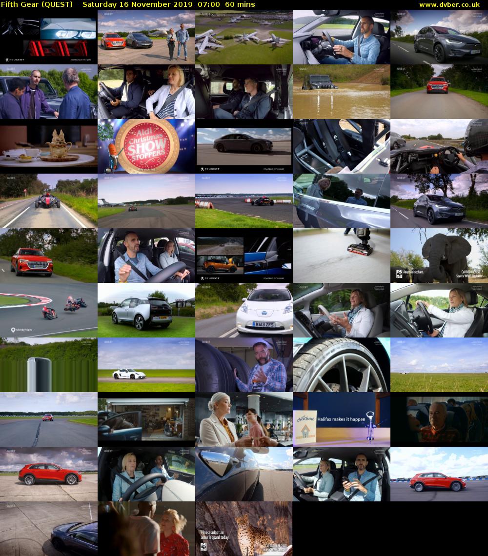 Fifth Gear (QUEST) Saturday 16 November 2019 07:00 - 08:00