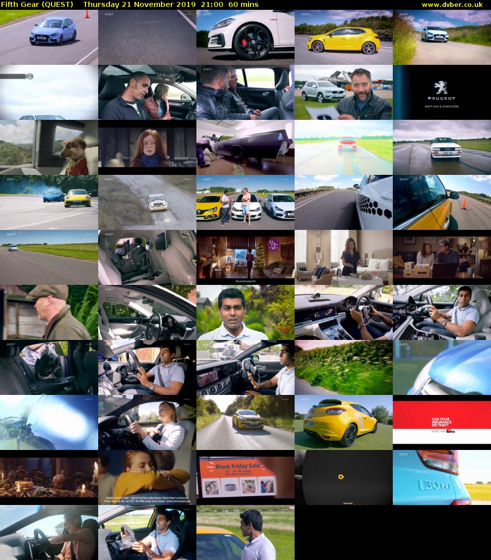 Fifth Gear (QUEST) Thursday 21 November 2019 21:00 - 22:00