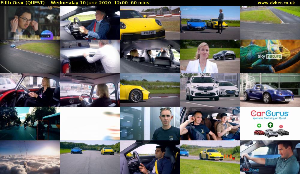 Fifth Gear (QUEST) Wednesday 10 June 2020 12:00 - 13:00