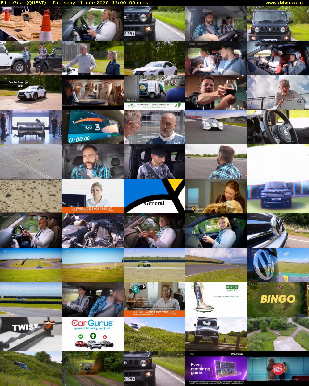 Fifth Gear (QUEST) Thursday 11 June 2020 12:00 - 13:00