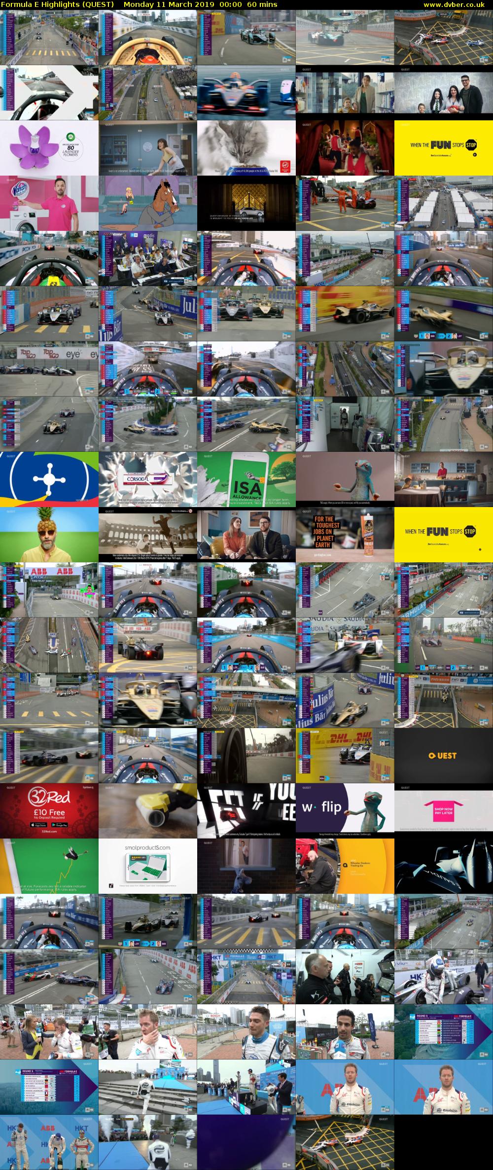 Formula E Highlights (QUEST) Monday 11 March 2019 00:00 - 01:00