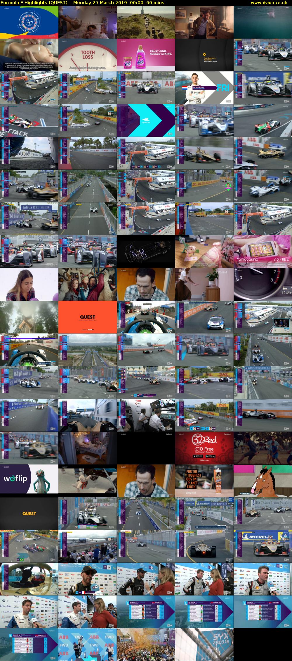 Formula E Highlights (QUEST) Monday 25 March 2019 00:00 - 01:00