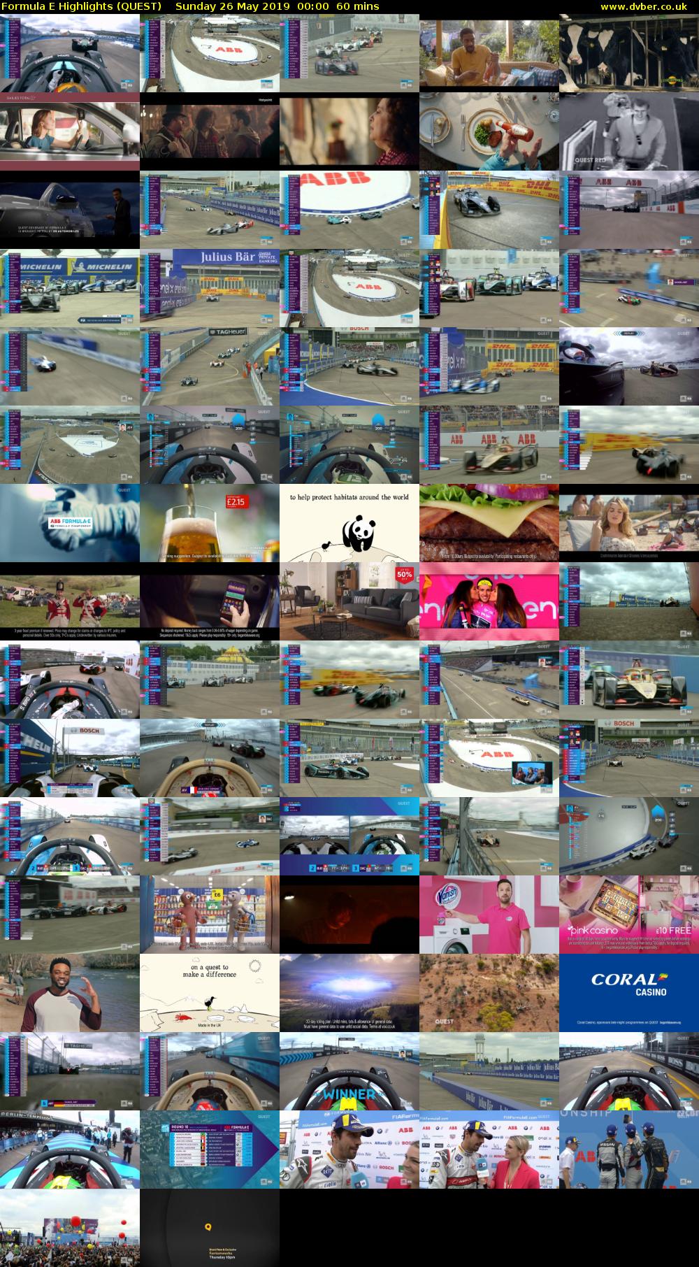 Formula E Highlights (QUEST) Sunday 26 May 2019 00:00 - 01:00