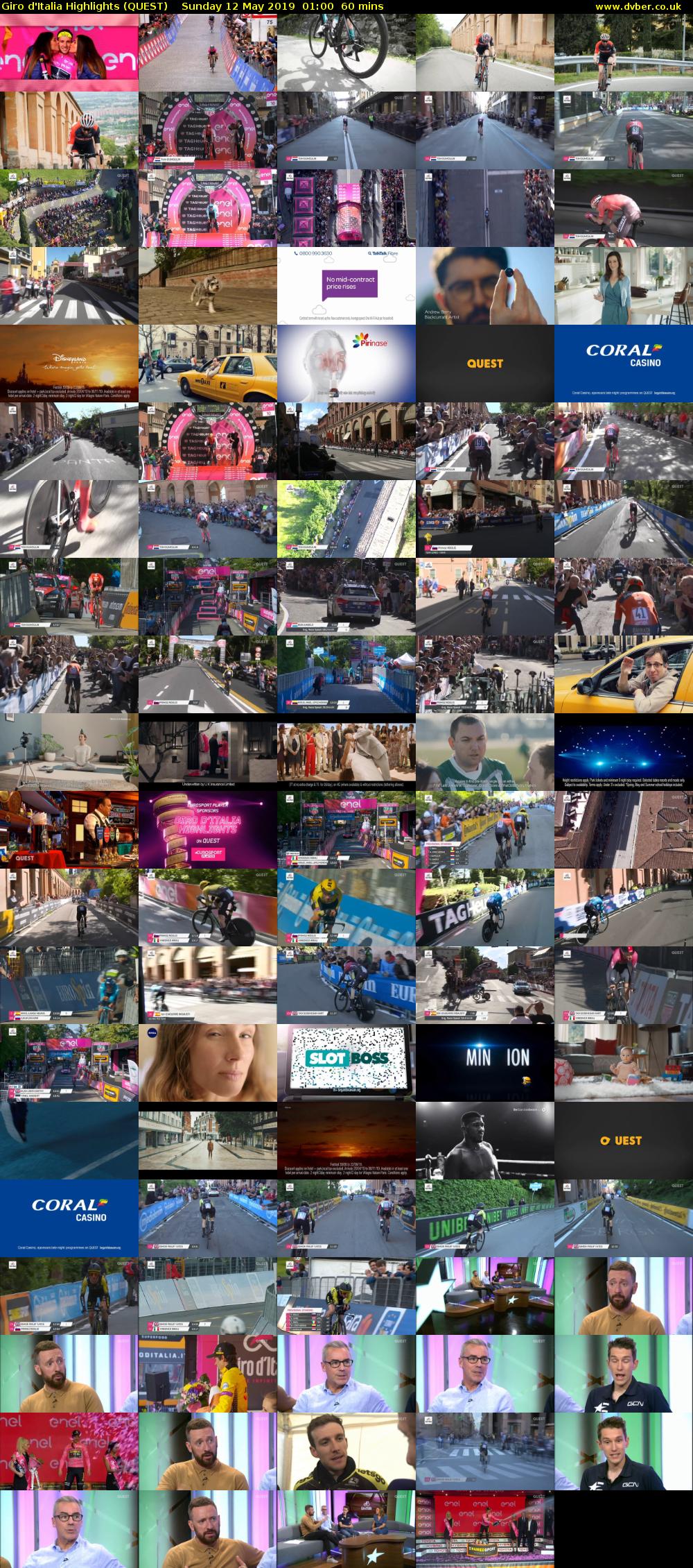 Giro D'Italia Highlights (QUEST) Sunday 12 May 2019 01:00 - 02:00