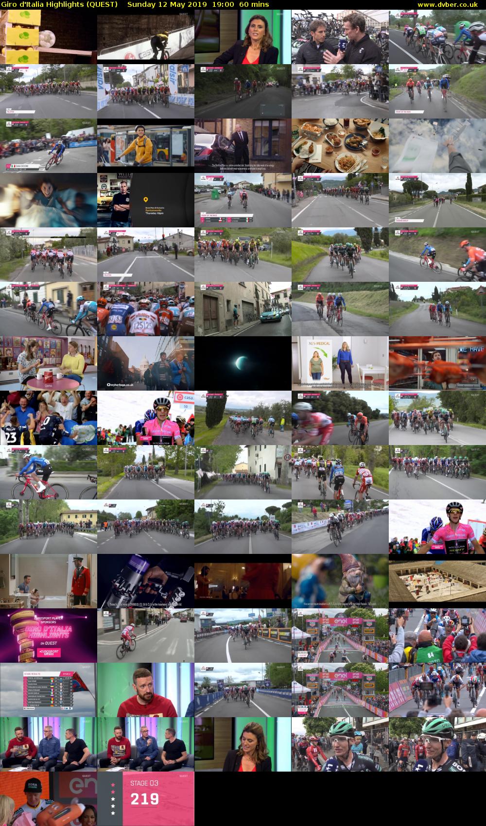 Giro D'Italia Highlights (QUEST) Sunday 12 May 2019 19:00 - 20:00