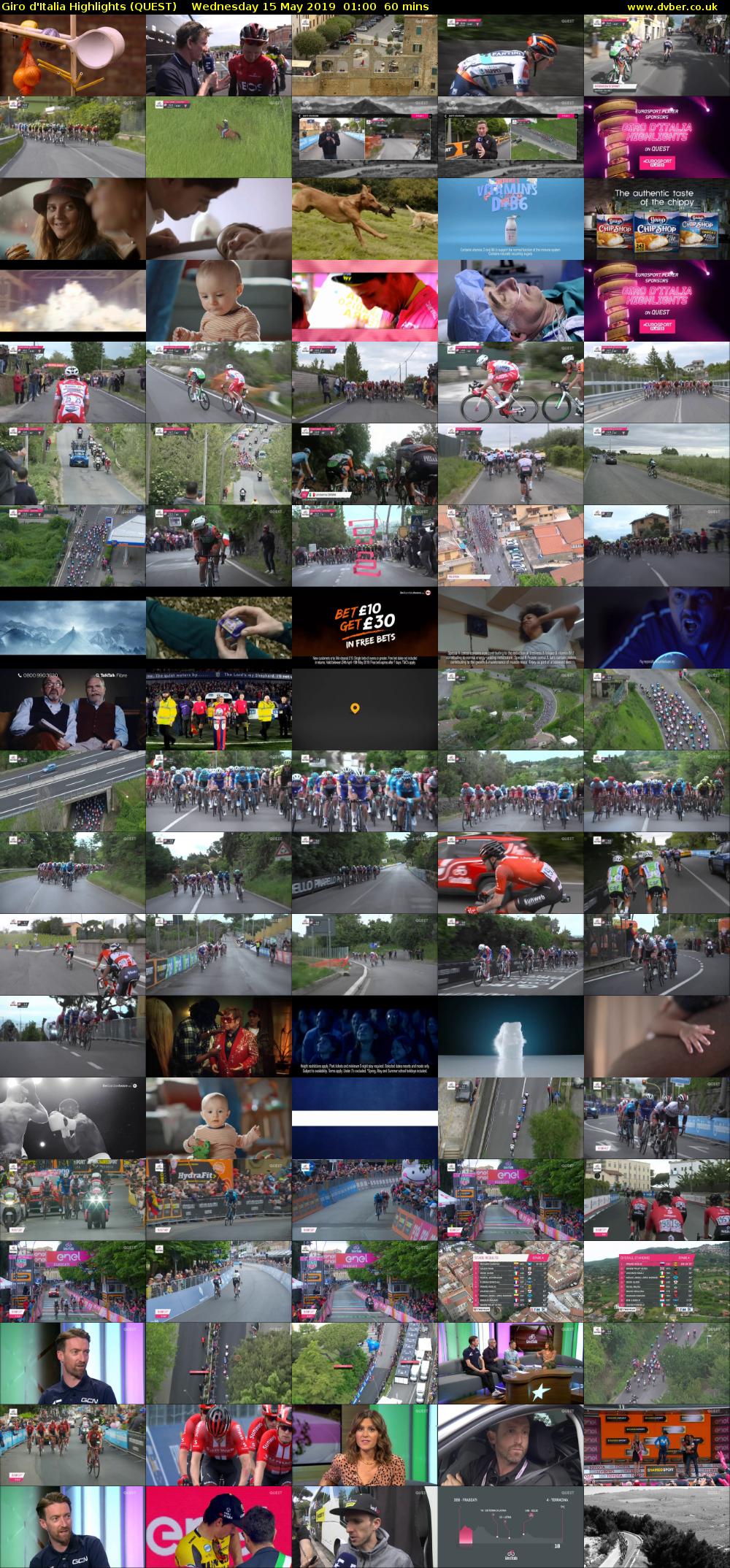 Giro D'Italia Highlights (QUEST) Wednesday 15 May 2019 01:00 - 02:00